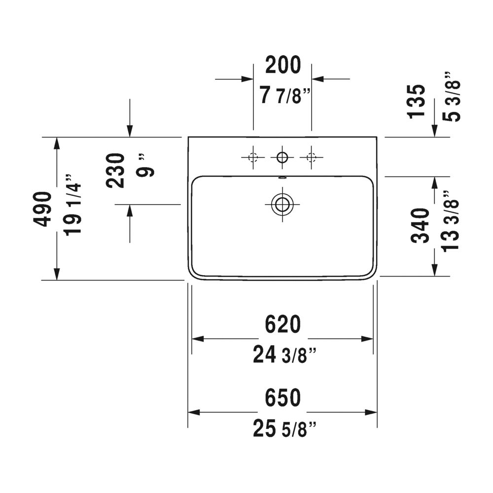 Duravit 233565 ME By Starck Single Hole Washbasin 3