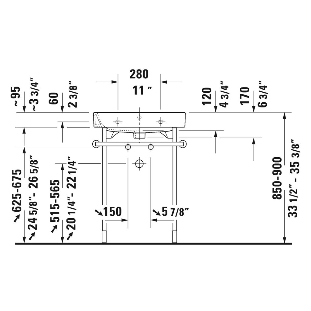 Duravit 231860 Happy D.2 Furniture Single Hole Washbasin 2