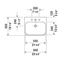 Duravit 231860 Happy D.2 Furniture Three Holes Washbasin 3