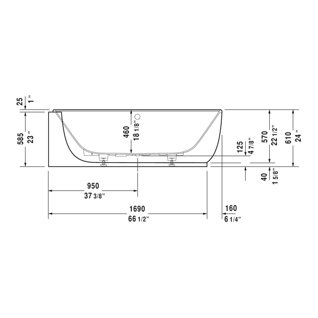 Duravit 700431 Luv Bathtub Corner Left 2