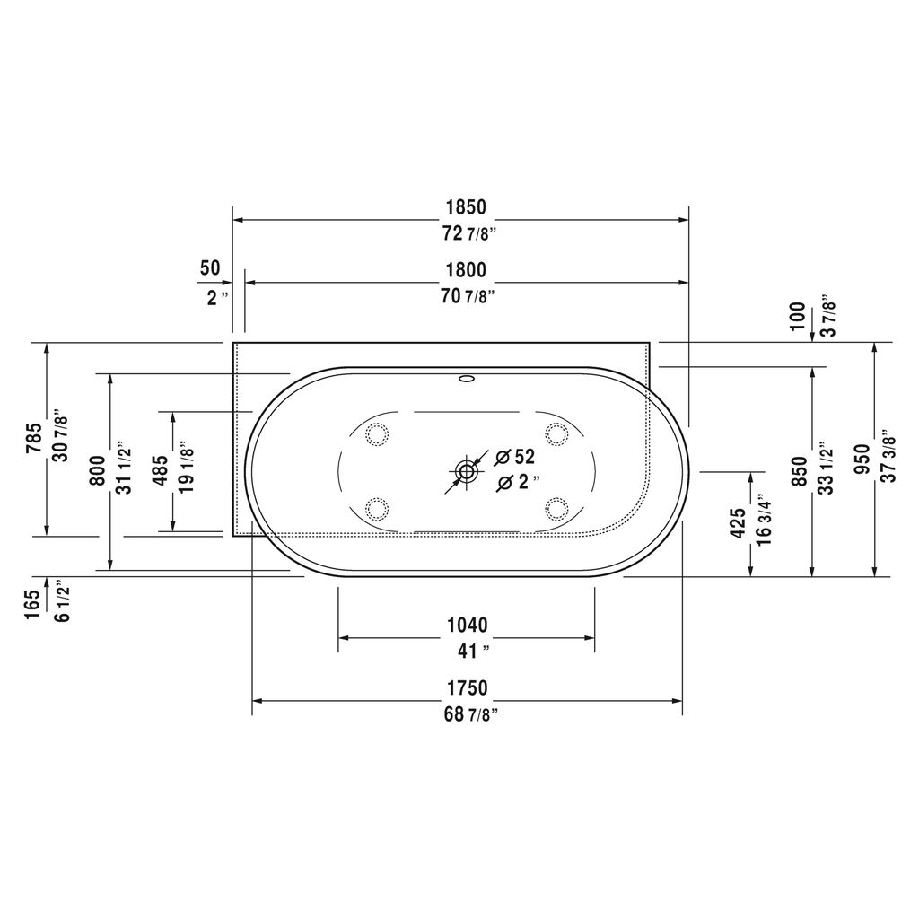 Duravit 700432 Luv Bathtub Corner Right 3