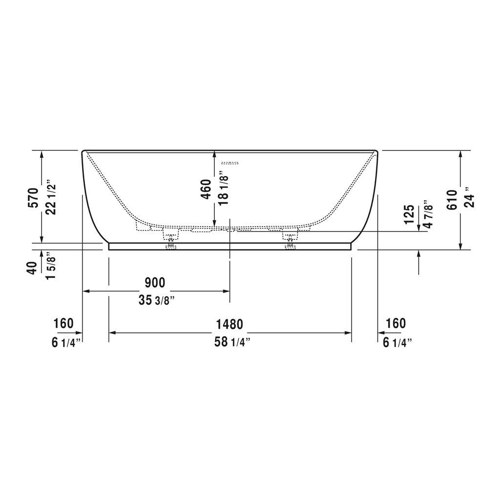 Duravit 700434 Luv Freestanding Bath Tub 2