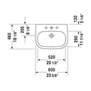 Duravit 231060 D-Code Three Holes Washbasin 3