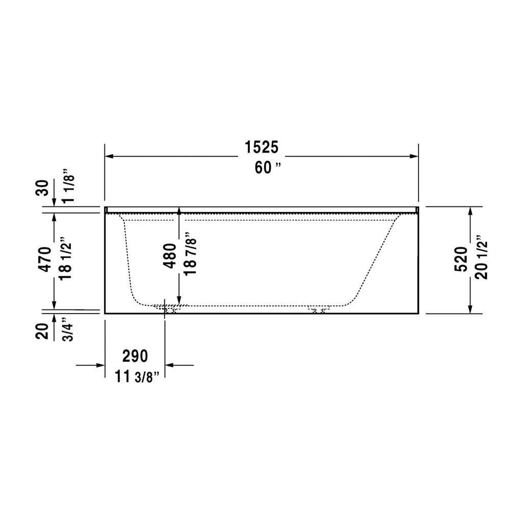 Duravit 700354 Architec Bathtub With Panel Height 20 1/2 2
