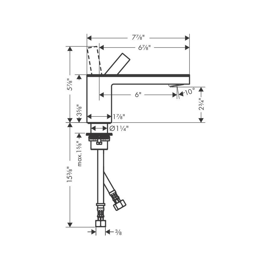 Hansgrohe 47010001 Axor Single Hole Faucet 70 1.2 GPM Chrome 2