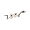 Hansgrohe 31441821 Metropol Classic 4 Hole Roman Tub Set Trim Lever Handles Brushed Nickel 1
