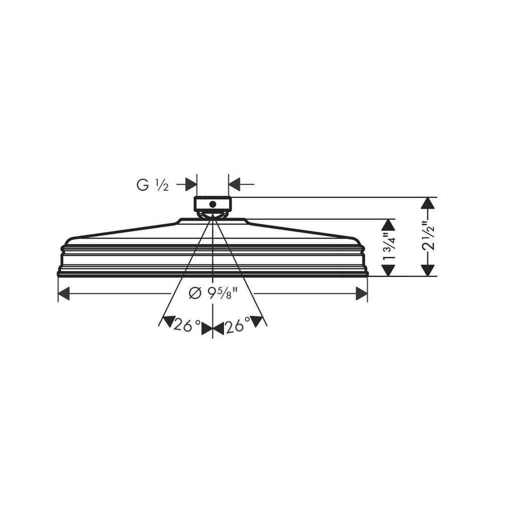Hansgrohe 28374831 Axor Montreux 240 1 Jet Showerhead Polished Nickel 2
