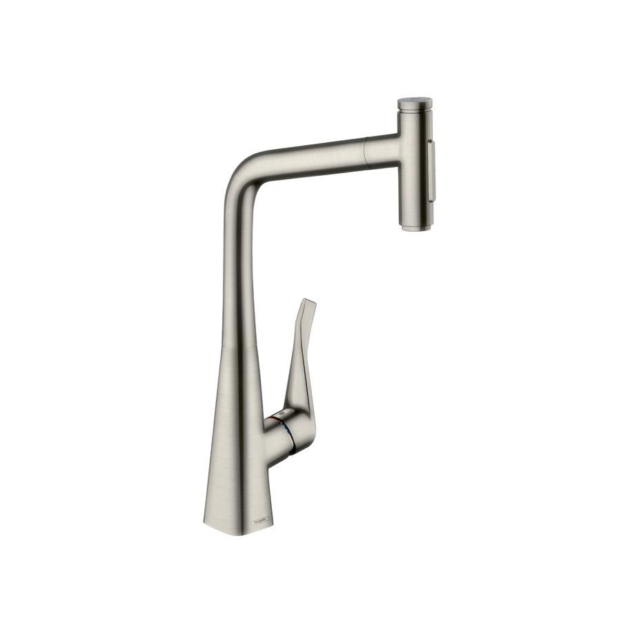 Hansgrohe 73820801 Metris Select Kitchen Faucet 2 Spray Pull Out Steel Optic 1