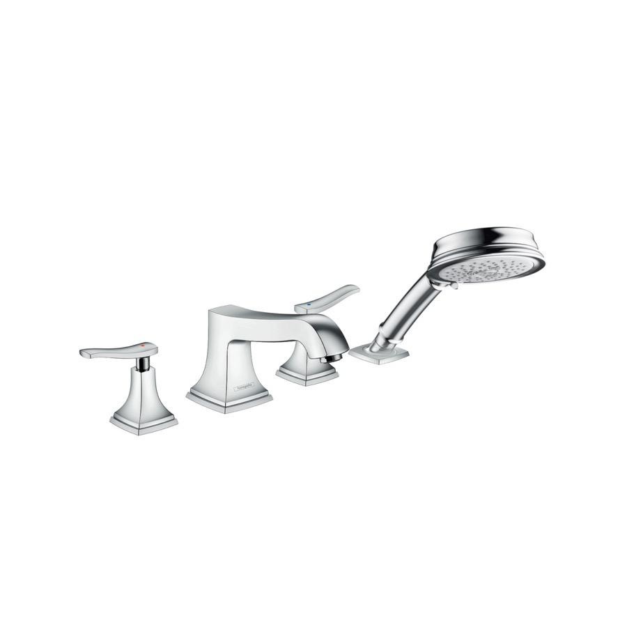 Hansgrohe 31441001 Metropol Classic 4 Hole Roman Tub Set Trim Lever Handles Chrome 1