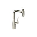 Hansgrohe 73822801 Metris Select Prep Kitchen Faucet 2 Spray Pull Out Steel Optic 1