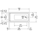 Duravit 700331 Starck Builtin Tub 59" x 27 1/2" 3