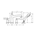 Hansgrohe 04777670 Joleena 4 Hole Roman Tub Set Trim Matte Black 2