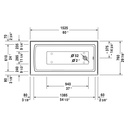 Duravit 700355 Architec Bathtub With Panel Height 19 1/4 White 2