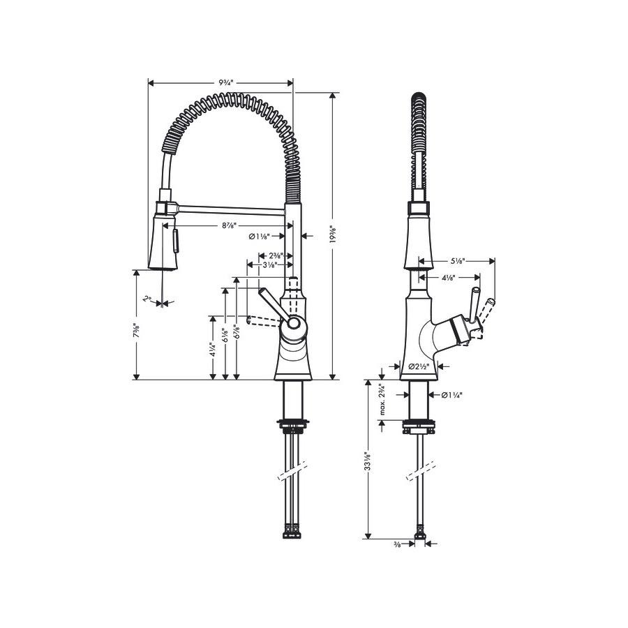 Hansgrohe 04792800 Joleena Single Handle Semi Pro Kitchen Faucet Steel Optic 2