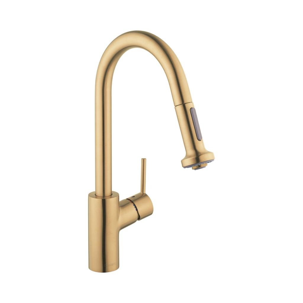 Hansgrohe 14877251 Talis S High Arc Kitchen Faucet Pull Down Brushed Gold Optic 1