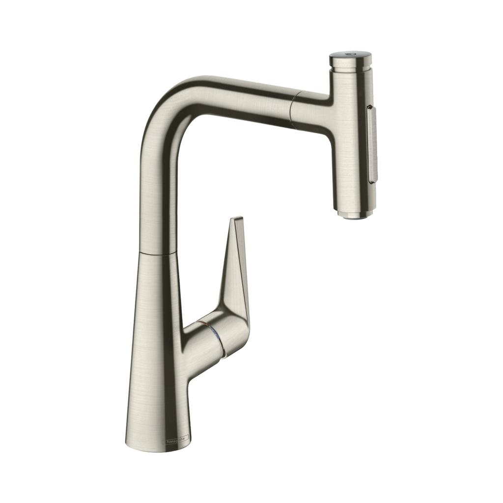Hansgrohe 72824801 Talis Select S Prep Kitchen Faucet 2 Spray Pull Out Steel Optic 1