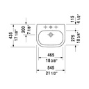 Duravit 033754 D Code Vanity Basin Three Faucet Hole White 2