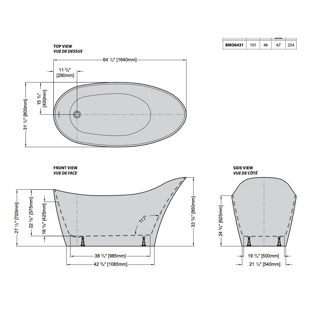 Fleurco BMO6431 Molto Acrylic Bathtub White 2