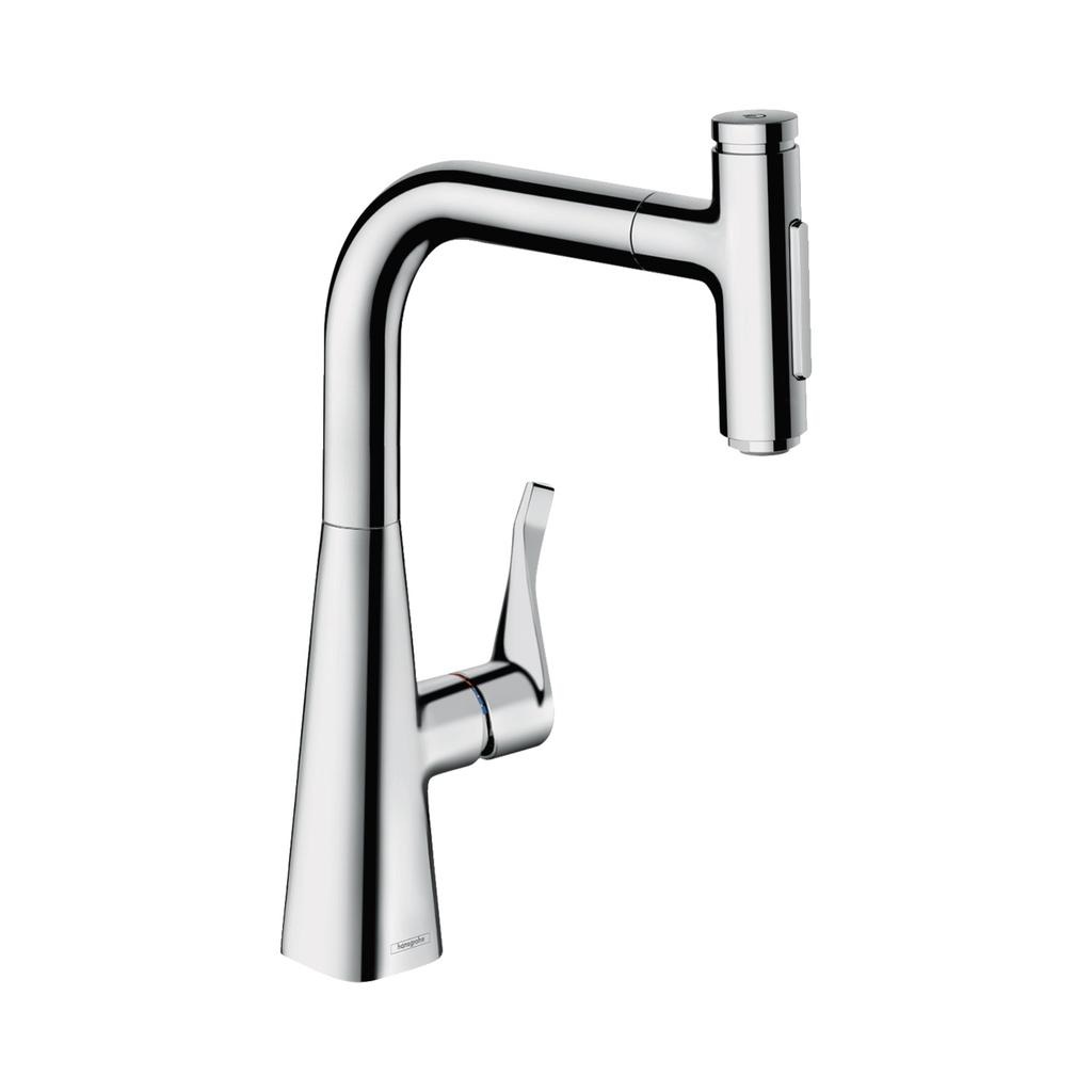Hansgrohe 73822001 Metris Select Prep Kitchen Faucet 2 Spray Pull Out Chrome 1