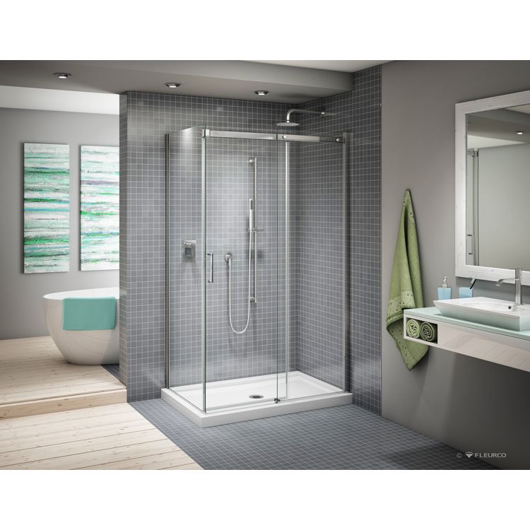 Fleurco NAP4836 APOLLO 2 Sided Closes Against Return Panel Chrome 1