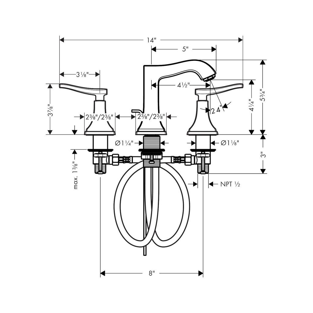 Hansgrohe 31330001 Metropol Classic Widespread Faucet 110 Chrome 2