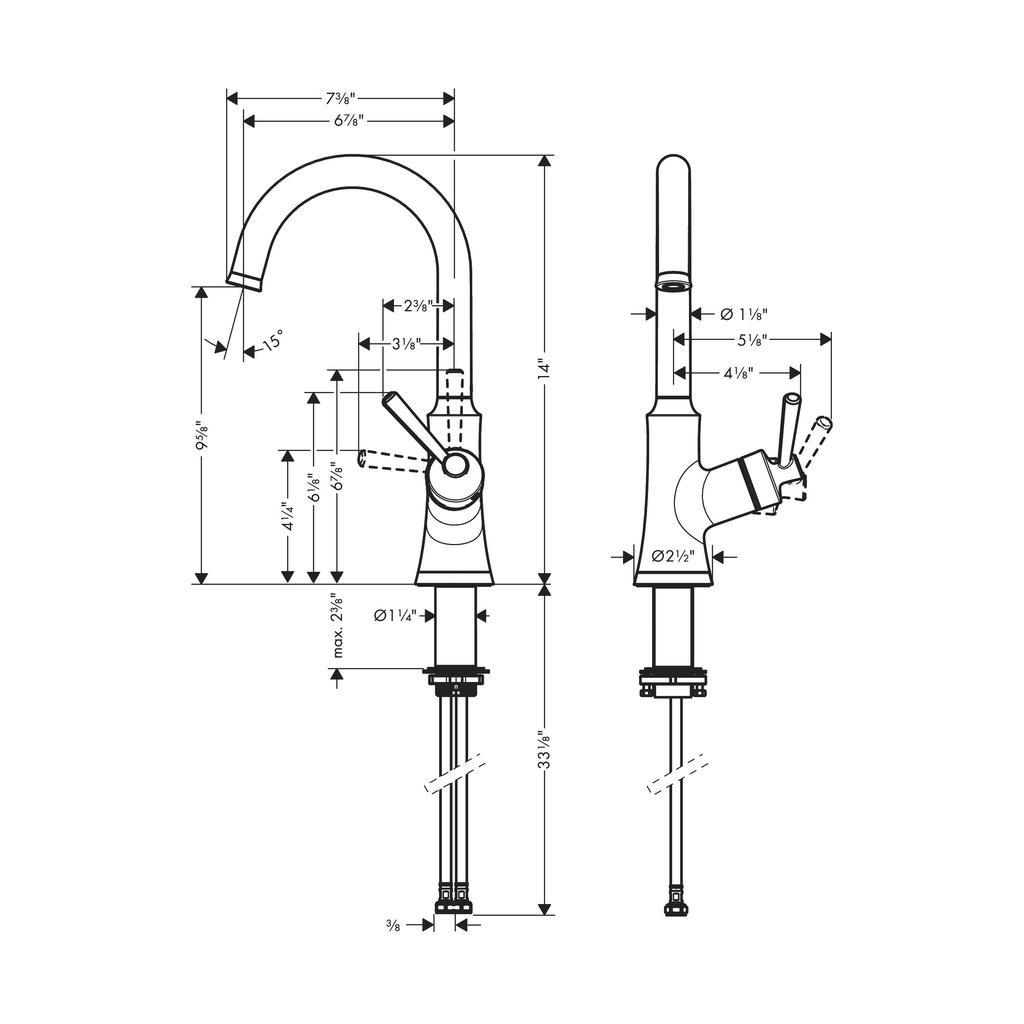 Hansgrohe 04795670 Joleena Bar Faucet Matte Black 2