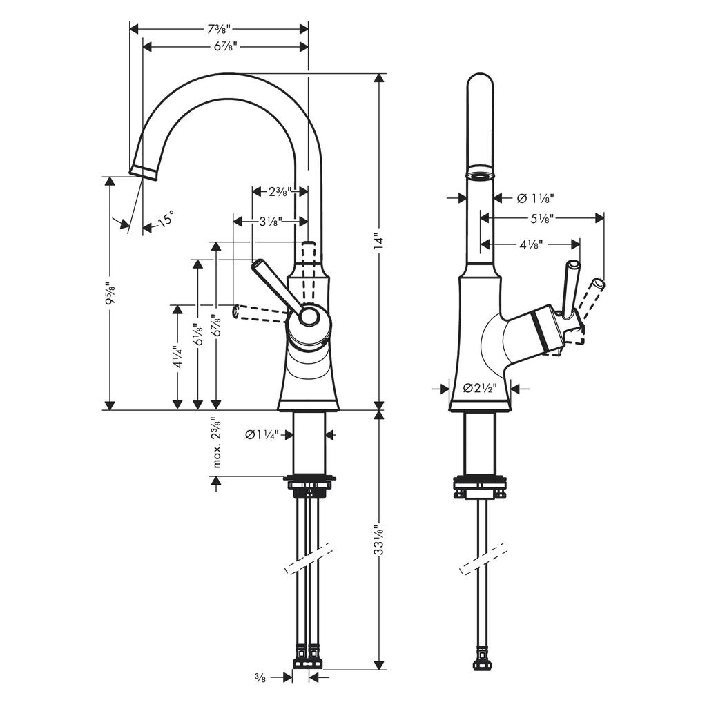 Hansgrohe 04795000 Joleena Bar Faucet Chrome 2