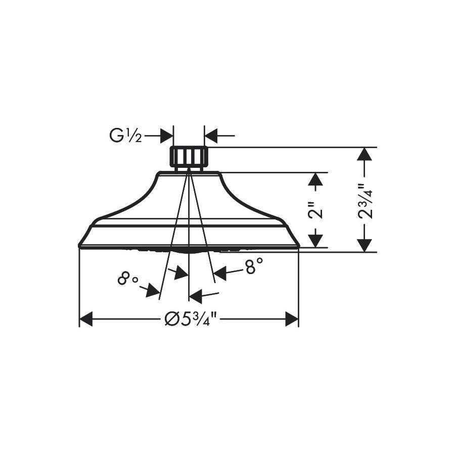 Hansgrohe 04780670 Joleena Showerhead 150 1 Jet Matte Black 2