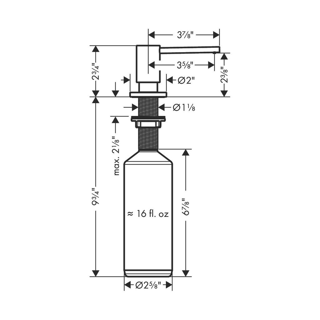 Hansgrohe 40438801 Focus Soap Dispenser Steel Optic 2