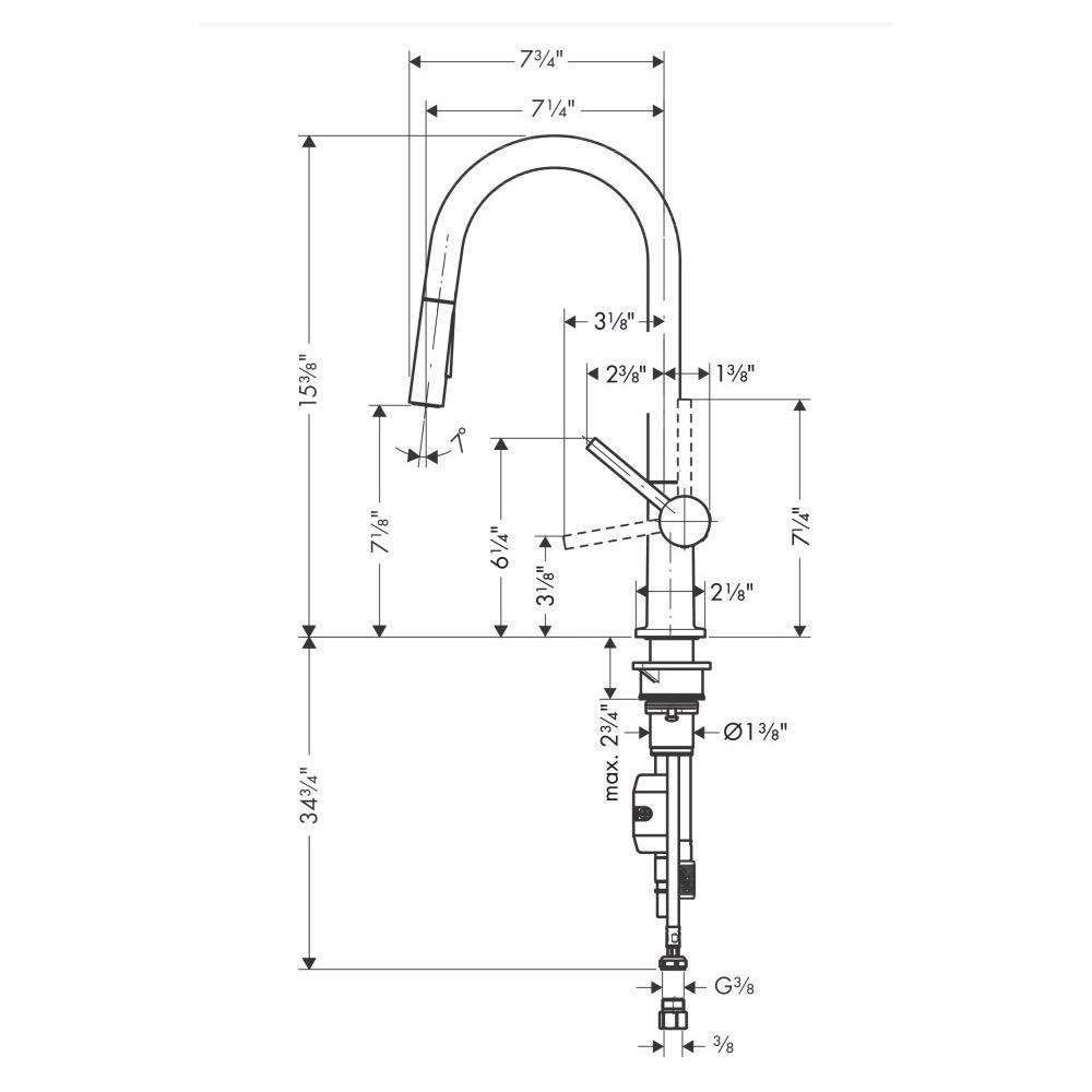 Hansgrohe 72846001 Talis N A Shaped Pull Down Kitchen Faucet Chrome 2