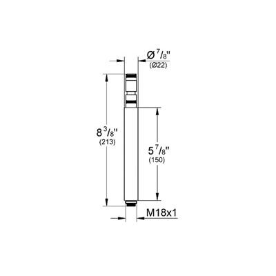 Grohe 27921000 Retro-Fit 6" Bar Height Extension Chrome 2