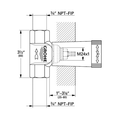 Grohe 29274000 Volume Control Rough In Valve 3/4" 2