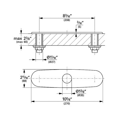 Grohe 07552000 10" Euro Escutcheon Chrome 2