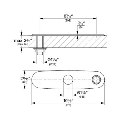Grohe 07555000 10" Euro Escutcheon Two Hole Chrome 2