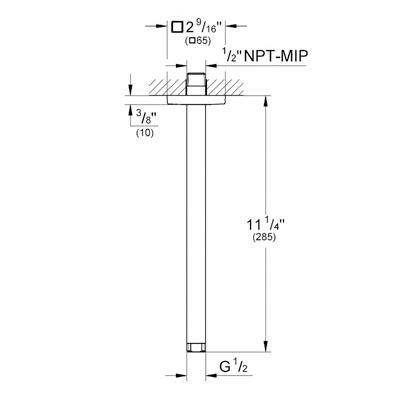 Grohe 27487000 12" Ceiling Shower Arm Square Flange Chrome 2