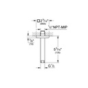 Grohe 27486000 Rainshower 6" Ceiling Shower Arm Square Flange Chrome 2