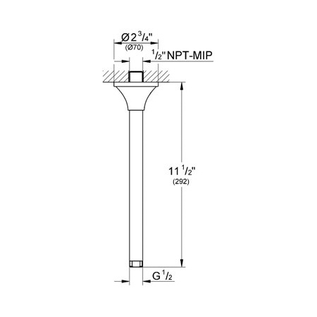 Grohe 27984000 Grandera 11 1/2" Ceiling Shower Arm Chrome 2