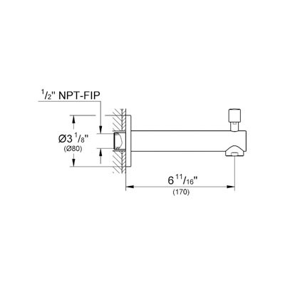 Grohe 13275EN1 Concetto Diverter Tub Spout Brushed Nickel 2
