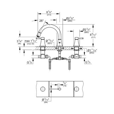 Grohe 25154000 Grandera Roman Tub Filler Chrome 2