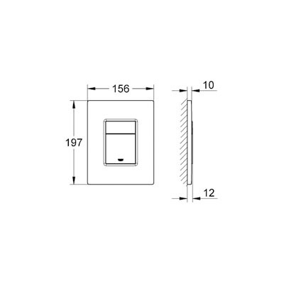Grohe 38732P00 Skate Cosmopolitan Actuator Plate Matte Chrome 2