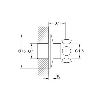 Grohe 12417000 Straight Inlet Chrome 2