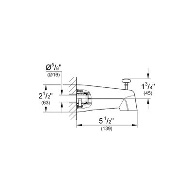 Grohe 13611EN0 Classic Wall Mounted Tub Spout With Diverter Brushed Nickel 2