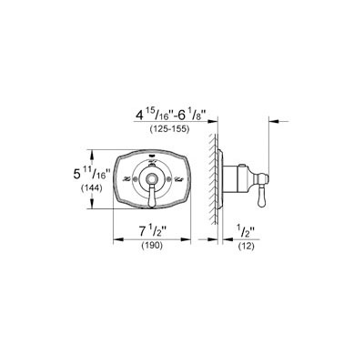 Grohe 19839000 Grohtherm 2000 Authentic Custom Shower Thermostatic Trim With Control Module Chrome 2