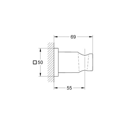 Grohe 27075000 Hand Shower Holder Square Escutcheon Chrome 2