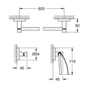 Grohe 40775001 Essentials Guest Bathroom Accessories Set 3-in-1 Chrome 2