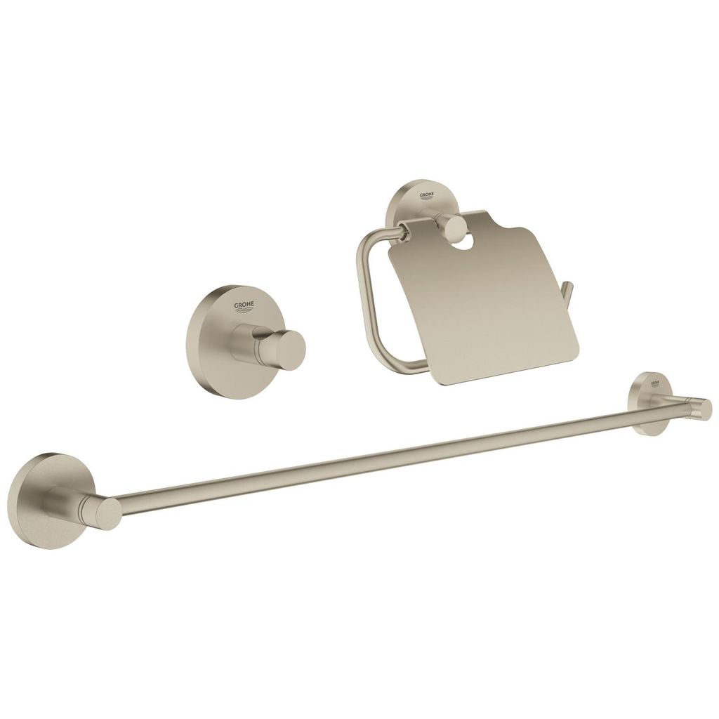 Grohe 40775EN1 Essentials Guest Bathroom Accessories Set 3-in-1 Brushed Nickel 1