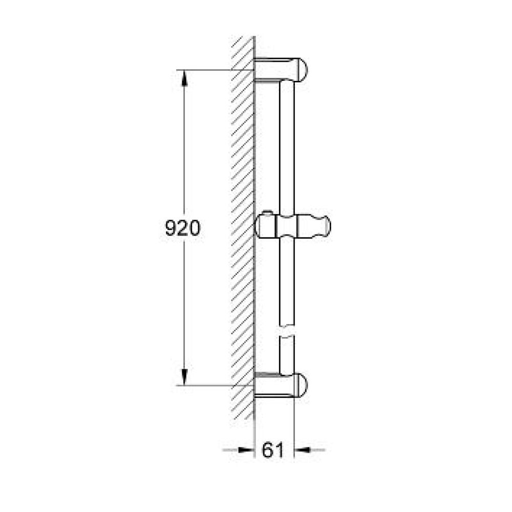 Grohe 27524000 Tempesta Contemporary 36" Shower Bar Chrome 2