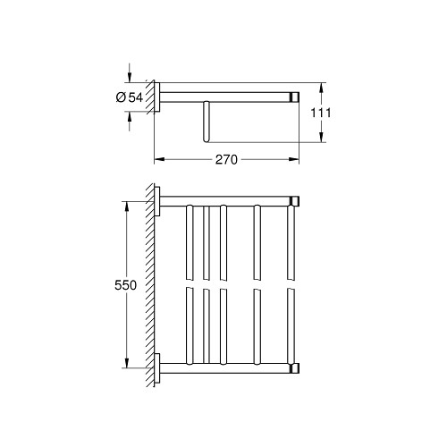 Grohe 40800001 Essentials Multi-Towel Rack Chrome 2