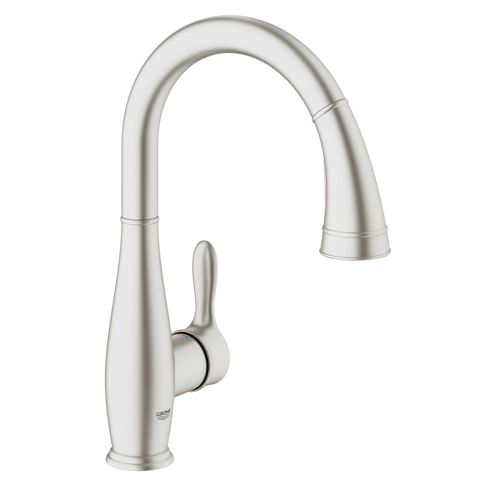 Grohe 30213DC1 Parkfield Single Handle Pull Out Kitchen Faucet Super Steel 1