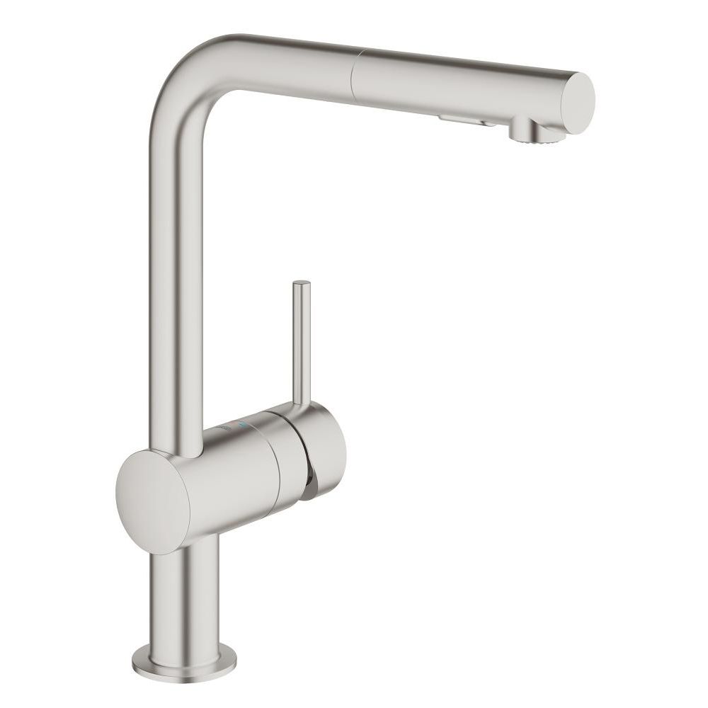 Grohe 30300DC0 Minta Single Handle Pull Out Kitchen Faucet Super Steel 1